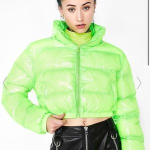 Dolls Kill Green Puffer Jacket